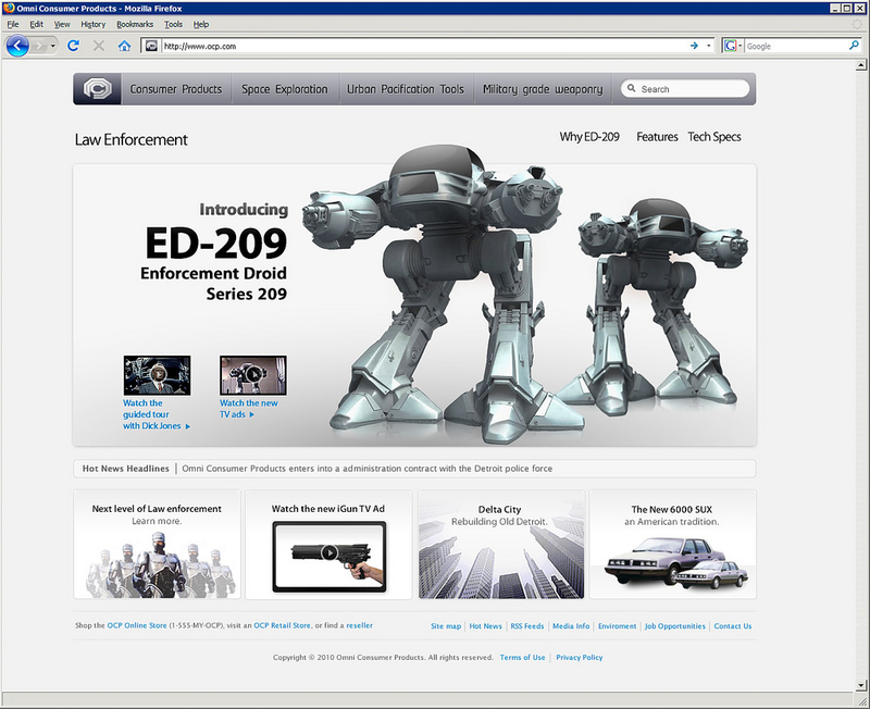 Illustration for article titled Websites for scifi's most famous evil corporations, based on real-life corporate websites